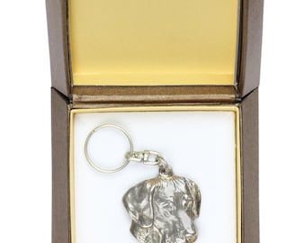 NEW, Rhodesian Ridgeback, African Lion Boy, African Lion Girl, dog keyring, key holder, in casket, limited edition, ArtDog