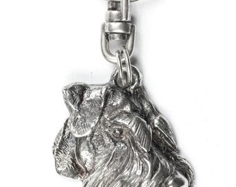 NEW, Schnauzer (uncropped), dog keyring, key holder, limited edition, ArtDog . Dog keyring for dog lovers