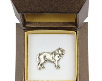 NEW, Neapolitan Mastiff (body), dog pin, in casket, limited edition, ArtDog