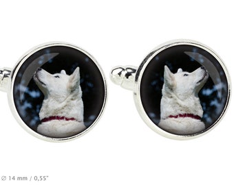 Akita Inu. Cufflinks for dog lovers. Photo jewellery. Men's jewellery. Handmade