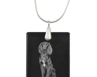 German Longhaired Pointer,  Dog Crystal Pendant, SIlver Necklace 925, High Quality, Exceptional Gift, Collection!