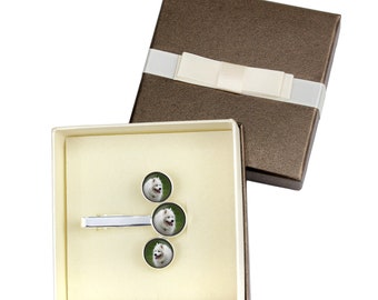 Samoyed. Jewelry for dog lovers. Cufflinks and tie pin . Photo jewellery. Men's jewellery. Handmade