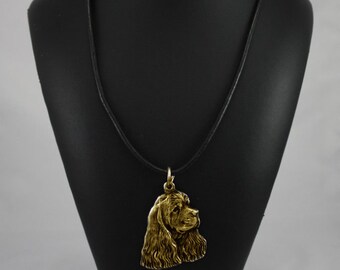 American Cocer Spaniel, Cocker Spaniel (in USA), Merry Cocker, millesimal fineness 999, dog necklace, limited edition, ArtDog