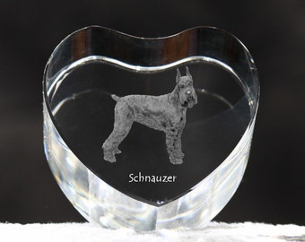 Schnauzer, crystal heart with dog, souvenir, decoration, limited edition, Collection