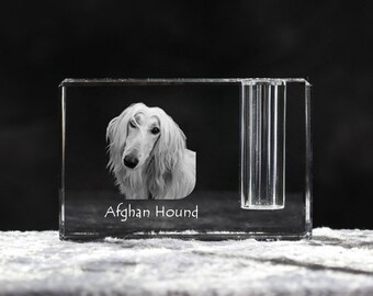 Afghan Hound, crystal pen holder with dog, souvenir, decoration, limited edition, Collection