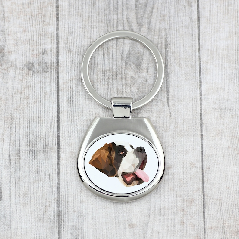 Boerboel New Keyring with Purebred Dog Geometric Collection