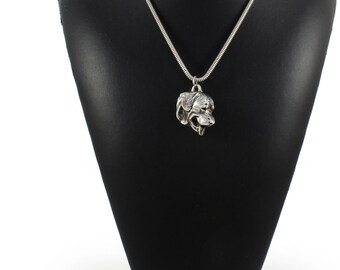 NEW, Rottweiler (tongue), dog necklace, silver cord 925, limited edition, ArtDog