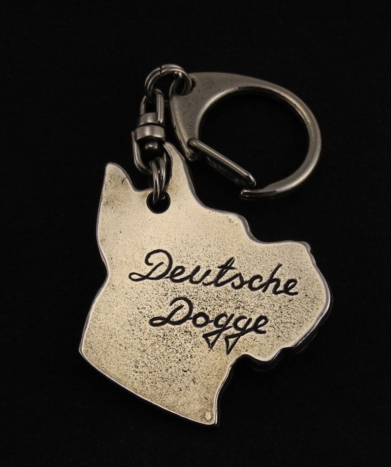 Deutsche Dogge cropped Great Dane limited edition keychain pointed ears ArtDog dog keyring Dog keyring for dog lovers