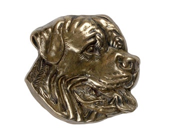 Rottweiler Bust, Cold Cast Bronze Sculpture, Small dog bust, Home and Office Decor, Dog Trophy, Dog Memorial