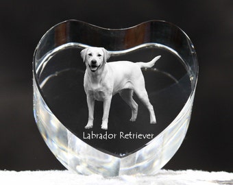 Labrador Retriever, crystal heart with dog, souvenir, decoration, limited edition, Collection