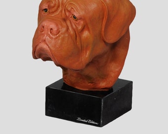 Dog de Bordoux, dog marble statue, painted, limited edition, make your own statue, ArtDog