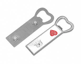 Coton de Tuléar - Metal bottle opener with a magnet for the fridge with the image of a dog. Collection
