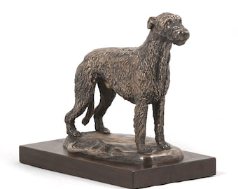 Irish Wolfhound, dog wooden base statue, limited edition, ArtDog