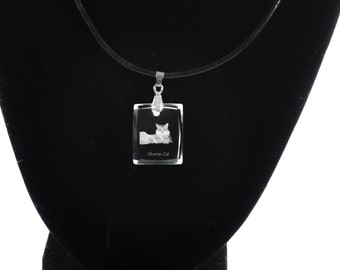 Siberian cat   , Cat Crystal Necklace, Pendant, High Quality, Exceptional Gift, Collection!