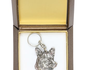 NEW, Welsh Corgi, dog keyring, key holder, in casket, limited edition, ArtDog . Dog keyring for dog lovers