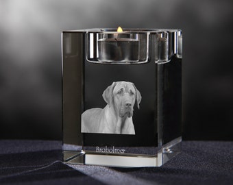 Broholmer - crystal candlestick with dog, souvenir, decoration, limited edition, Collection