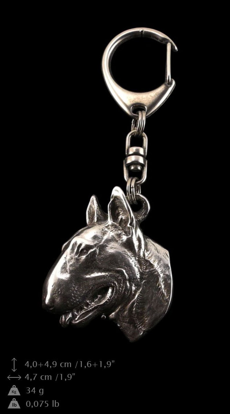NEW Bull Terrier dog keyring necklace and clipring in Etsy