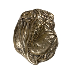 Busto Shar pei, scultura in bronzo fuso a freddo, busto di piccolo cane, arredamento per la casa e l'ufficio, trofeo per cani, memoriale per cani