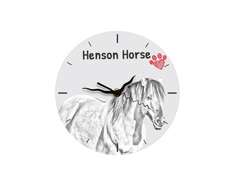 Henson, Free standing MDF floor clock with an image of a horse.