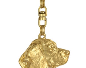 Beagle, Tricolour Beagle, millesimal fineness 999, dog keyring, keychain, limited edition, ArtDog . Dog keyring for dog lovers