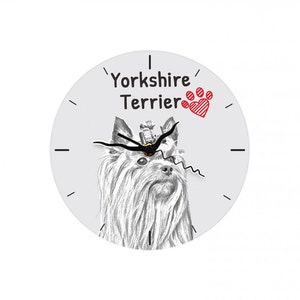 Yorkshire Terrier, Free standing MDF floor clock with an image of a dog.