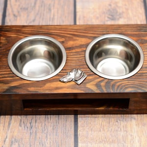 A dog’s bowls with a relief from ARTDOG collection - Dachshund