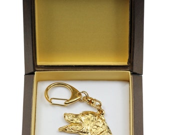 NEW, Dalmatian, millesimal fineness 999, dog keyring, in casket, keychain, limited edition, ArtDog . Dog keyring for dog lovers