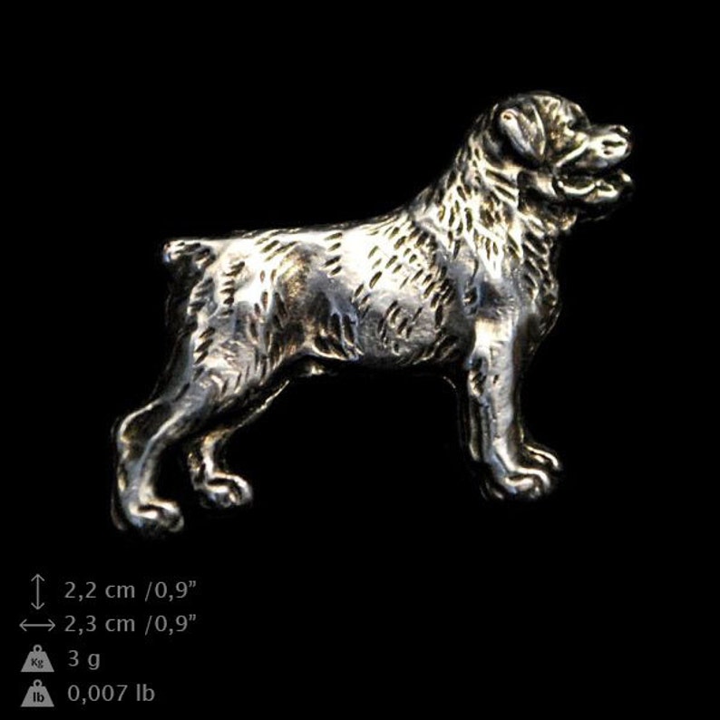 necklace and pin in casket dog keyring ELEGANCE set ArtDog limited edition NEW Rottweiler Dog keyring for dog lovers