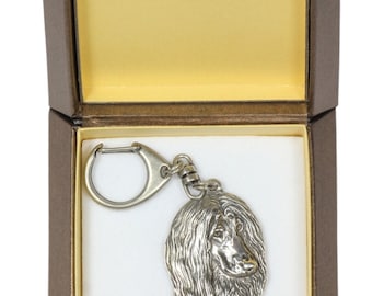 NEW, Afghan Hound, dog keyring, key holder, in casket, limited edition, ArtDog . Dog keyring for dog lovers