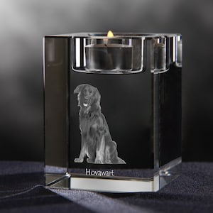 Hovawart - crystal candlestick with dog, souvenir, decoration, limited edition, Collection