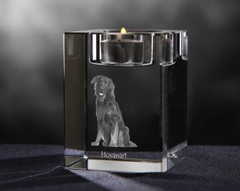 Hovawart - crystal candlestick with dog, souvenir, decoration, limited edition, Collection