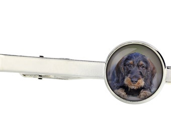 Teckel Wirehaired. Tie clip for dog lovers. Photo jewellery. Men's jewellery. Handmade