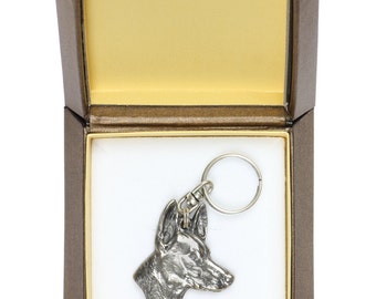 NEW, Pharaoh Hound, dog keyring, key holder, in casket, limited edition, ArtDog . Dog keyring for dog lovers