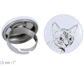 Ring with a cat -Devon rex