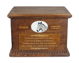 Ardennes horse, Ardennais Big Urn for Horse Ashes, Personalized Memorial with photo, Custom horse urn, Horse Memorial, Big urn for horse