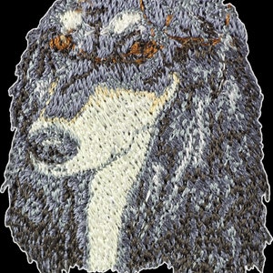 Saluki - Bordado con una imagen de un perro de raza.