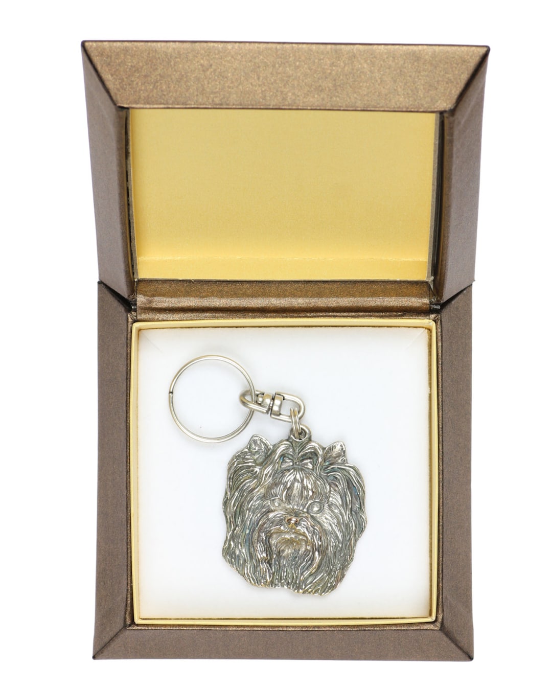 NEW, Yorkshire Terrier, Yorkie, Dog Keyring, Key Holder, in Casket ...