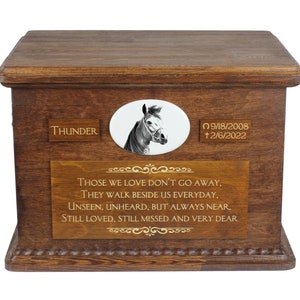 Arabian Horse Big Urn for Horse Ashes, Personalized Memorial with photo, Custom horse urn, Horse Memorial, Big urn for horse