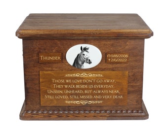 Arabian Horse Big Urn for Horse Ashes, Personalized Memorial with photo, Custom horse urn, Horse Memorial, Big urn for horse