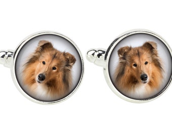 Collie. Cufflinks for dog lovers. Photo jewellery. Men's jewellery. Handmade