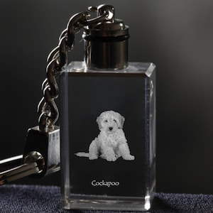 Cockapoo , Dog Crystal Keyring, Keychain, High Quality, Exceptional Gift . Dog keyring for dog lovers