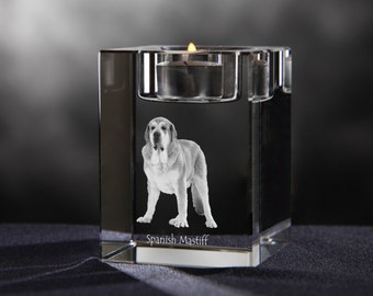Spanish Mastiff - crystal candlestick with dog, souvenir, decoration, limited edition, Collection