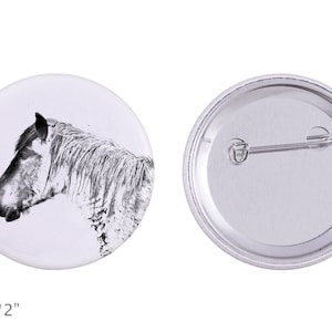 Buttons with a horse -Belgian horse, Belgian draft horse