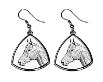 Holsteiner, collection of earrings with images of purebred horses, unique gift. Collection!