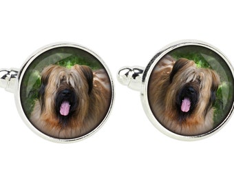 Briard. Cufflinks for dog lovers. Photo jewellery. Men's jewellery. Handmade