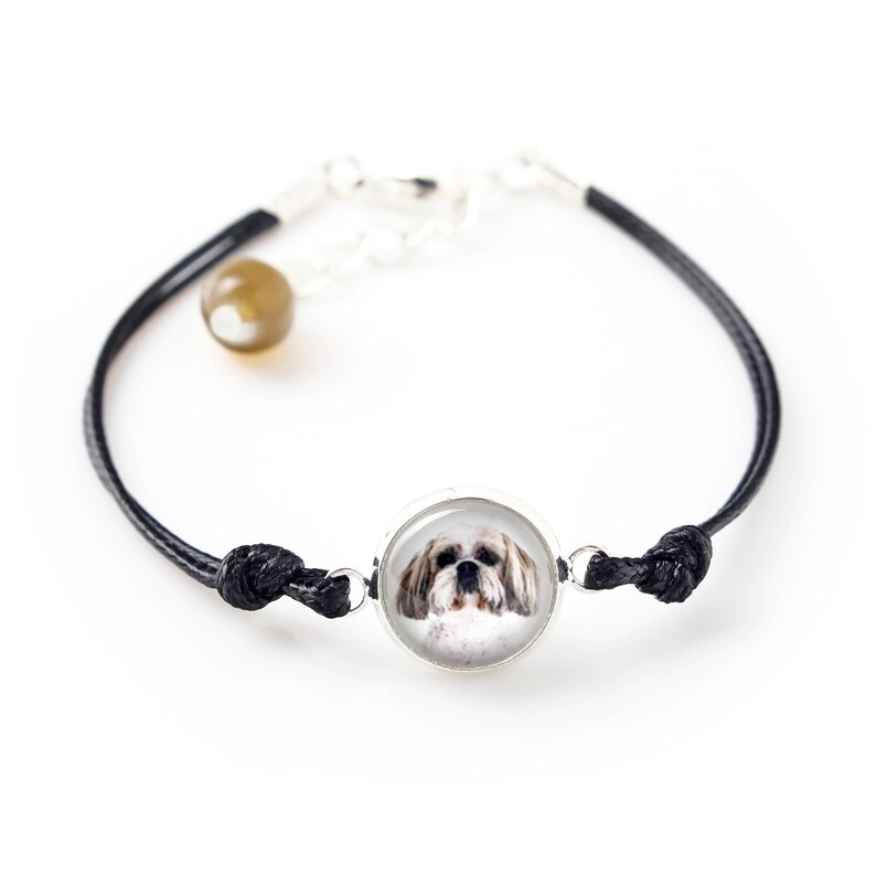 Photojewelry Bracelet and necklace Handmade. Jewelry with box for people who love dogs Shih Tzu