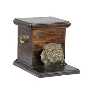 Urne pour les cendres de chien avec une statue debout -Bouledogue Anglais, ART-DOG