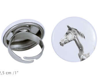 Ring with a horse - Akhal-Teke