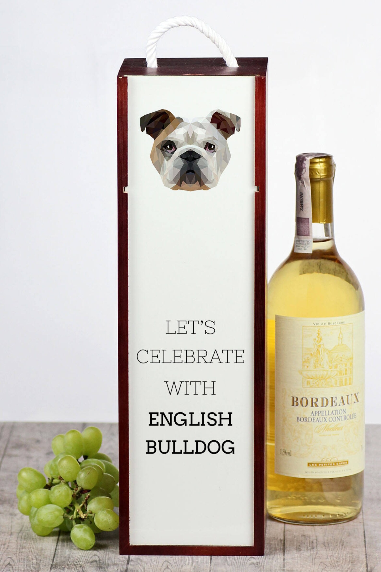 Lets celebrate with Bulldog English Bulldog . A wine box Etsy
