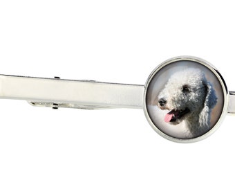 Bedlington Terrier. Tie clip for dog lovers. Photo jewellery. Men's jewellery. Handmade